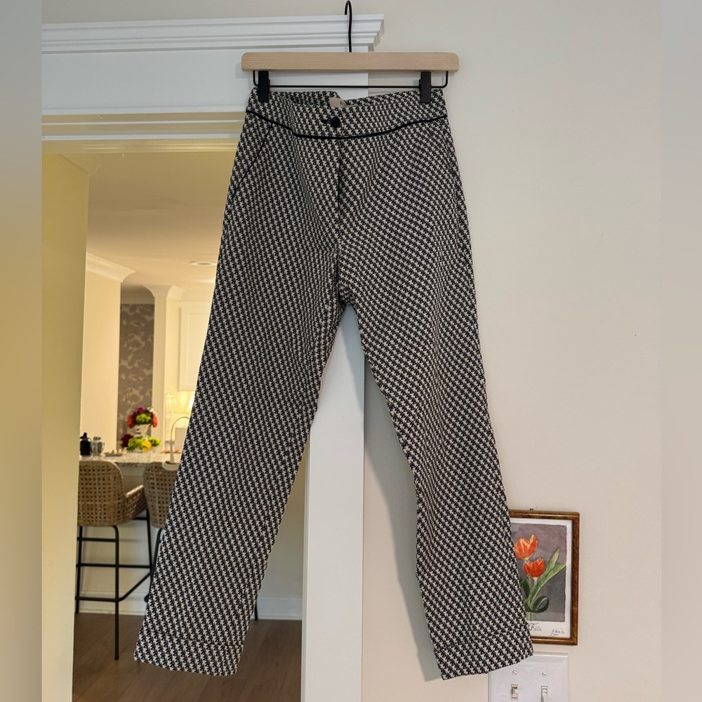 Etro Black and White Checkered Pants